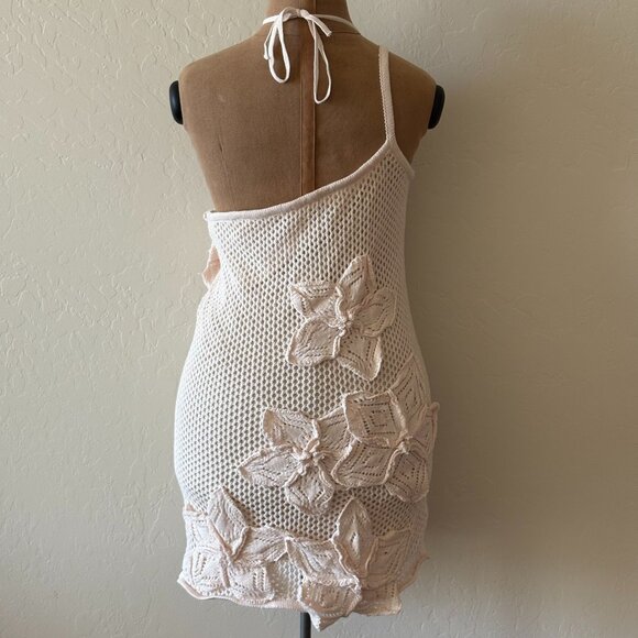 Crochet Dress. Size S. Beige. - Picture 4 of 7